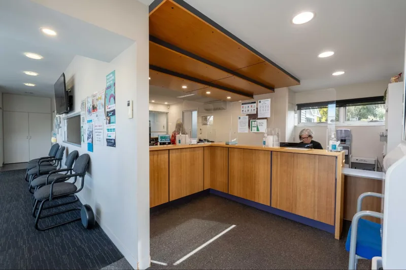 The reception desk and waiting area at Port Sorell Medical Centre